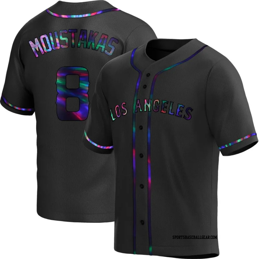 Mike Moustakas Men's Los Angeles Angels Black Holographic Replica Alternate Jersey