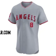 Mike Moustakas Men's Los Angeles Angels Gray Elite Road Jersey