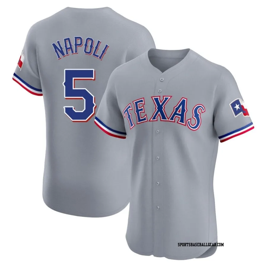 Mike Napoli Men's Texas Rangers Gray Elite Road Jersey