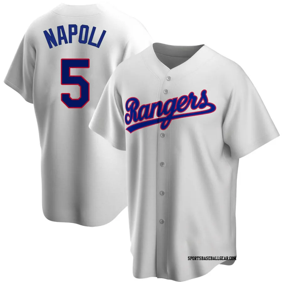 Mike Napoli Men's Texas Rangers White Replica Home Cooperstown Collection Jersey