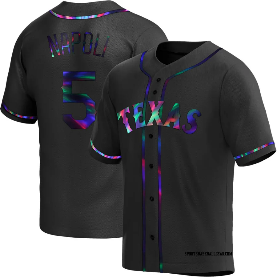 Mike Napoli Youth Texas Rangers Black Holographic Replica Alternate Jersey