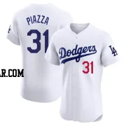 Mike Piazza Men's Los Angeles Dodgers White Elite Home Jersey