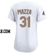 Mike Piazza Women's Los Angeles Dodgers Gold Limited White 2025 Collection Jersey