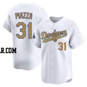 Mike Piazza Youth Los Angeles Dodgers Gold Limited White 2025 Collection Jersey