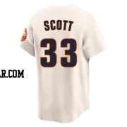 Mike Scott Men's Houston Astros Cream Limited Throwback Cooperstown Collection Jersey
