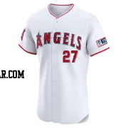 Mike Trout Men's Los Angeles Angels White Elite Home Patch Jersey