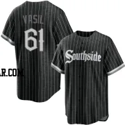 Mike Vasil Men's Chicago White Sox Black Replica 2021 City Connect Jersey