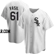 Mike Vasil Men's Chicago White Sox White Replica Home Jersey