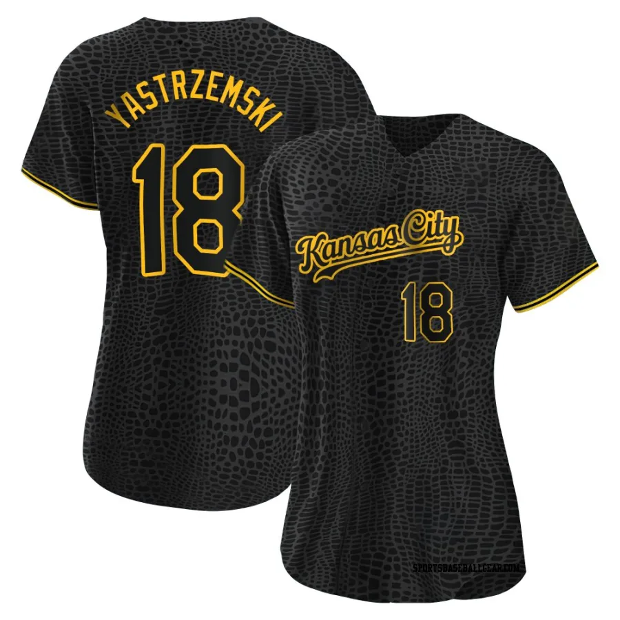 Mike Yastrzemski Women's Kansas City Royals Black Authentic Snake Skin City Jersey