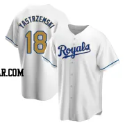 Mike Yastrzemski Youth Kansas City Royals Gold Replica White Home Jersey