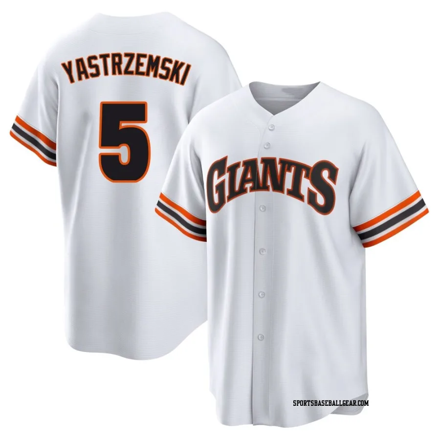 Mike Yastrzemski Youth San Francisco Giants White Limited Throwback Cooperstown Collection Jersey