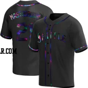 Miles Mastrobuoni Men's Seattle Mariners Black Holographic Replica Alternate Jersey