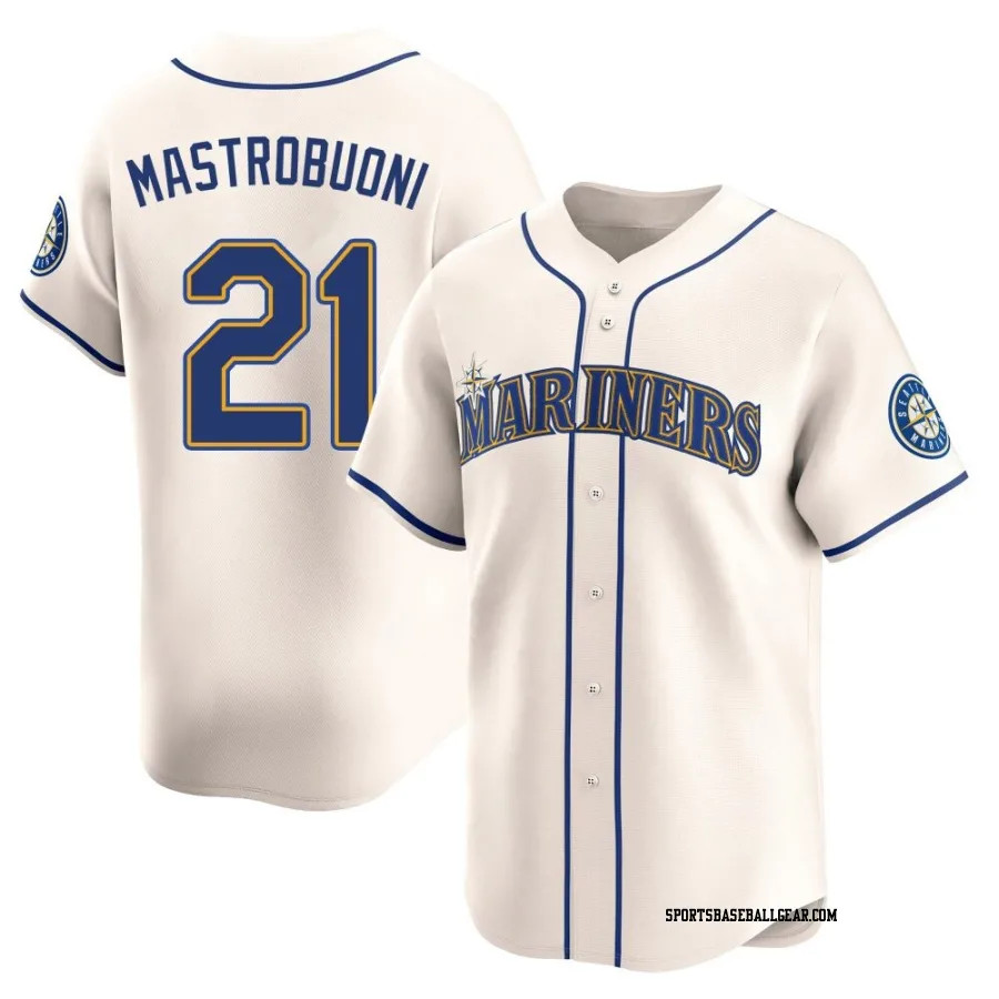 Miles Mastrobuoni Men's Seattle Mariners Cream Limited Alternate Jersey
