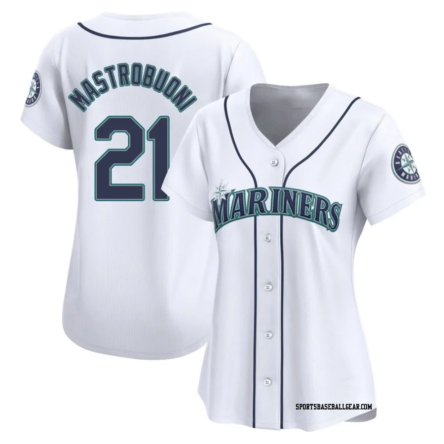 Miles Mastrobuoni Women's Seattle Mariners White Limited Home Jersey