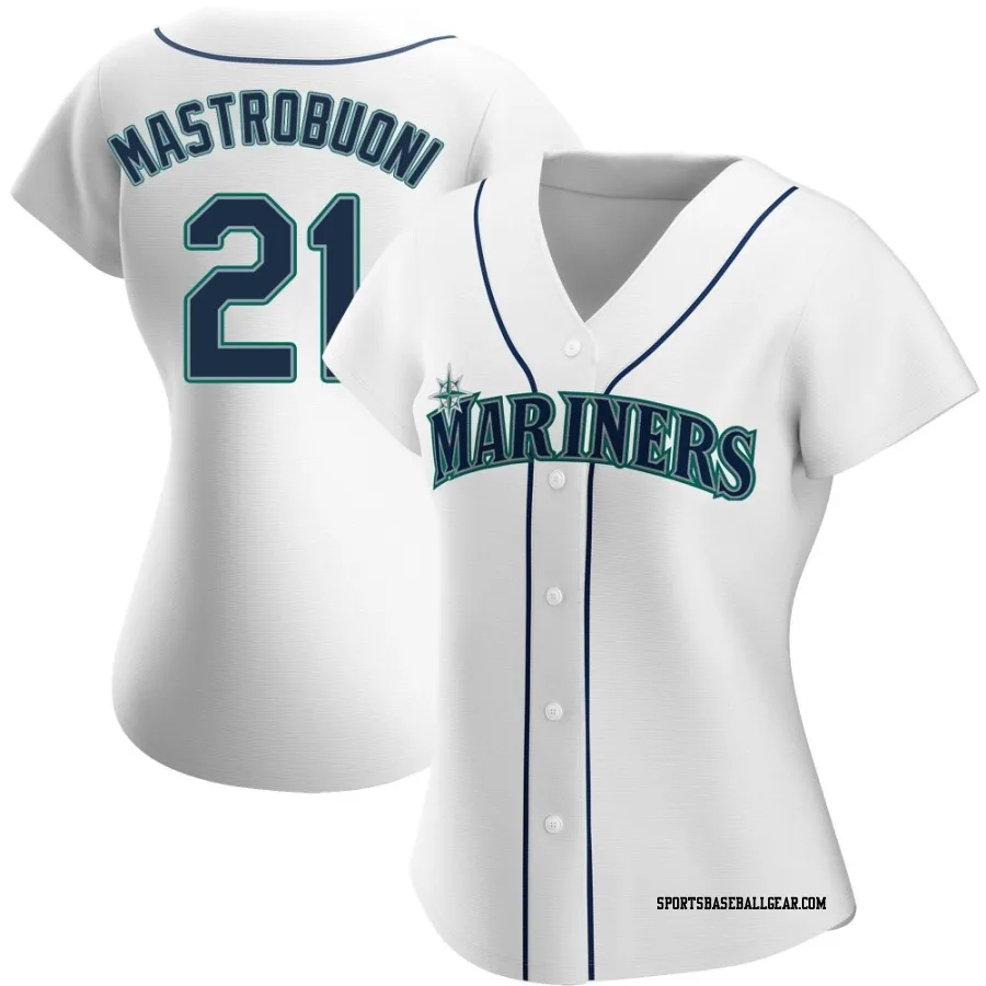 Miles Mastrobuoni Women's Seattle Mariners White Replica Home Jersey