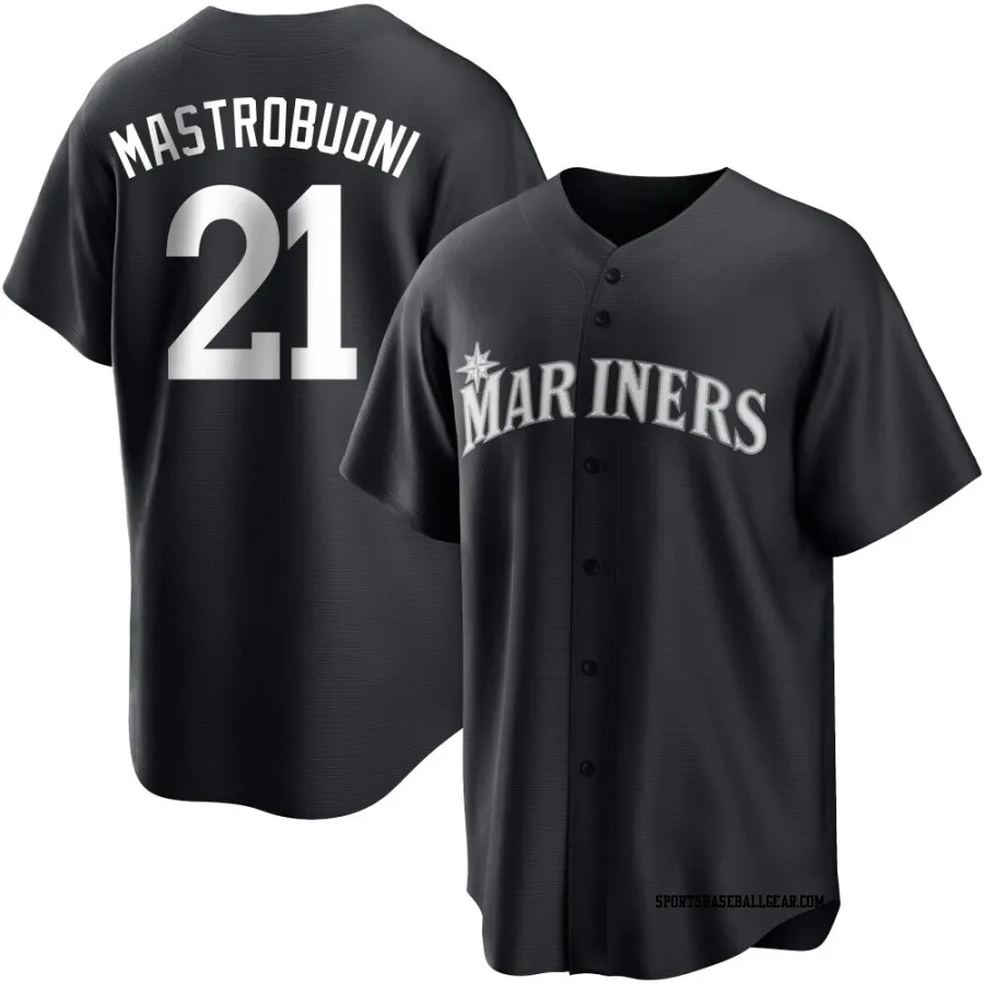 Miles Mastrobuoni Youth Seattle Mariners Black/White Replica Jersey