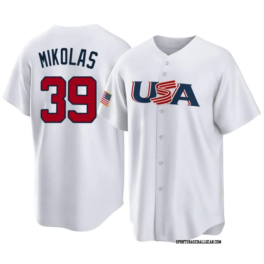 Miles Mikolas Youth USA Baseball White Replica 2023 World Baseball Classic Jersey