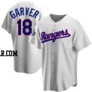 Mitch Garver Men's Texas Rangers White Replica Home Cooperstown Collection 2023 World Series Champions Jersey