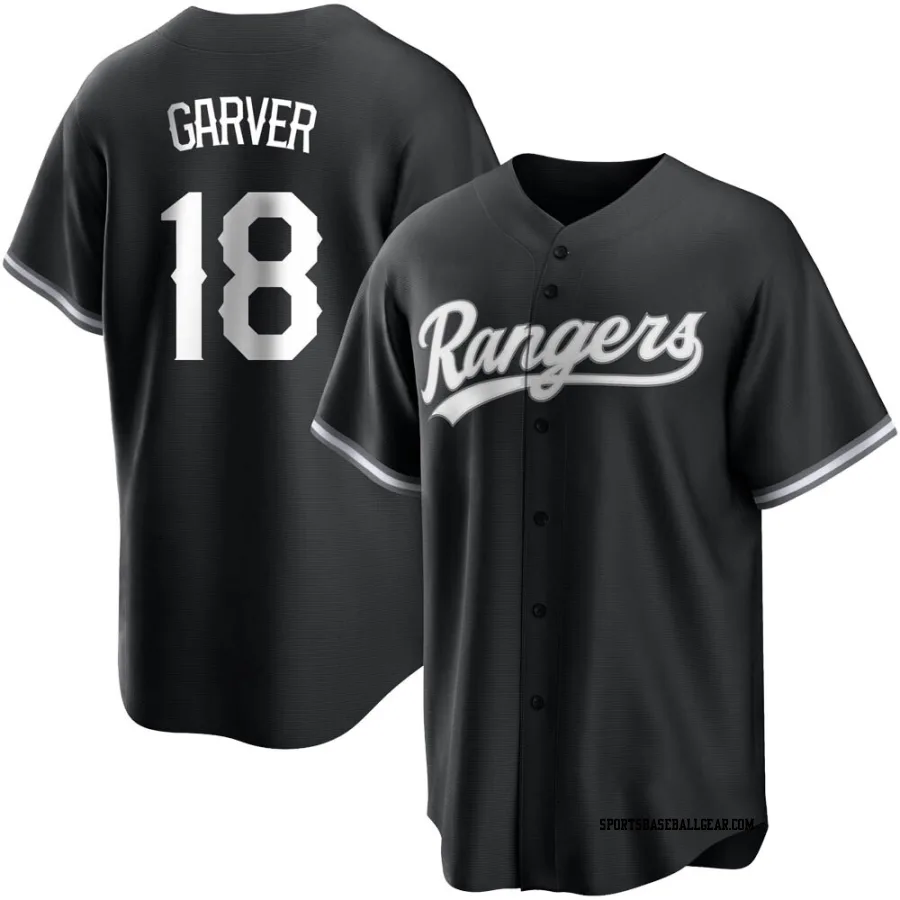 Mitch Garver Youth Texas Rangers Black/White Replica Jersey