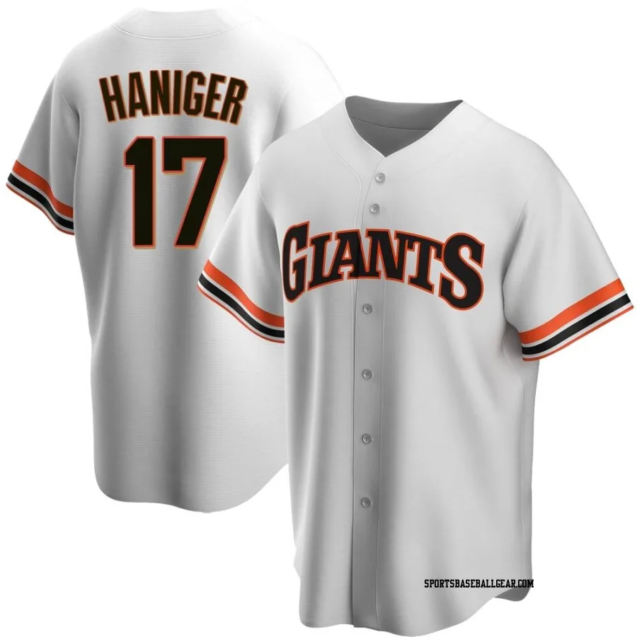 Mitch Haniger Men's San Francisco Giants White Replica Home Cooperstown Collection Jersey
