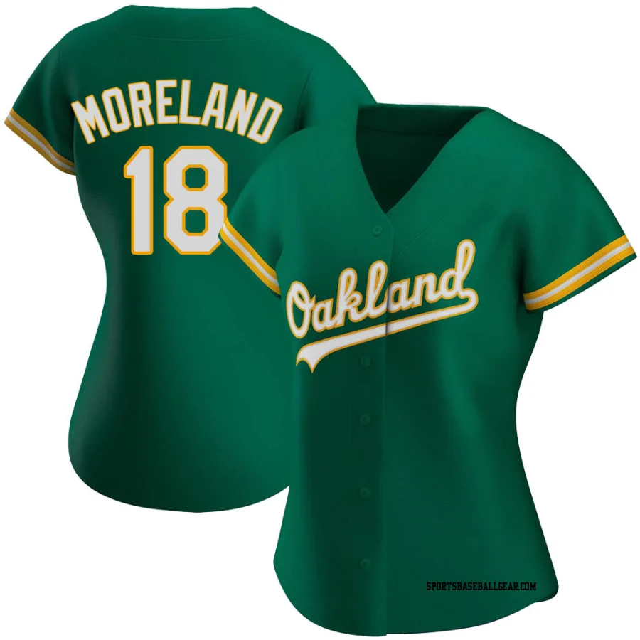 Mitch Moreland Women's Oakland Athletics Green Replica Kelly Alternate Jersey