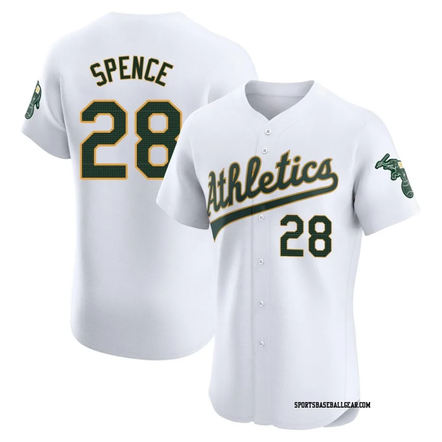 Mitch Spence Men's Oakland Athletics White Elite Home Jersey