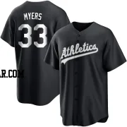 Mitchel Myers Men's Oakland Athletics Black/White Replica Jersey