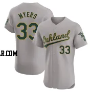 Mitchel Myers Men's Oakland Athletics Gray Elite Road Jersey
