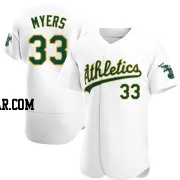 Mitchel Myers Men's Oakland Athletics White Authentic Home Jersey