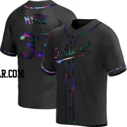 Mitchel Myers Youth Oakland Athletics Black Holographic Replica Alternate Jersey