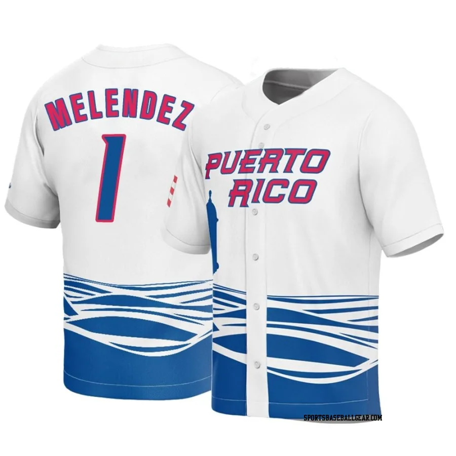 MJ Melendez Men's Puerto Rico Baseball White Replica 2023 World Baseball Classic Jersey