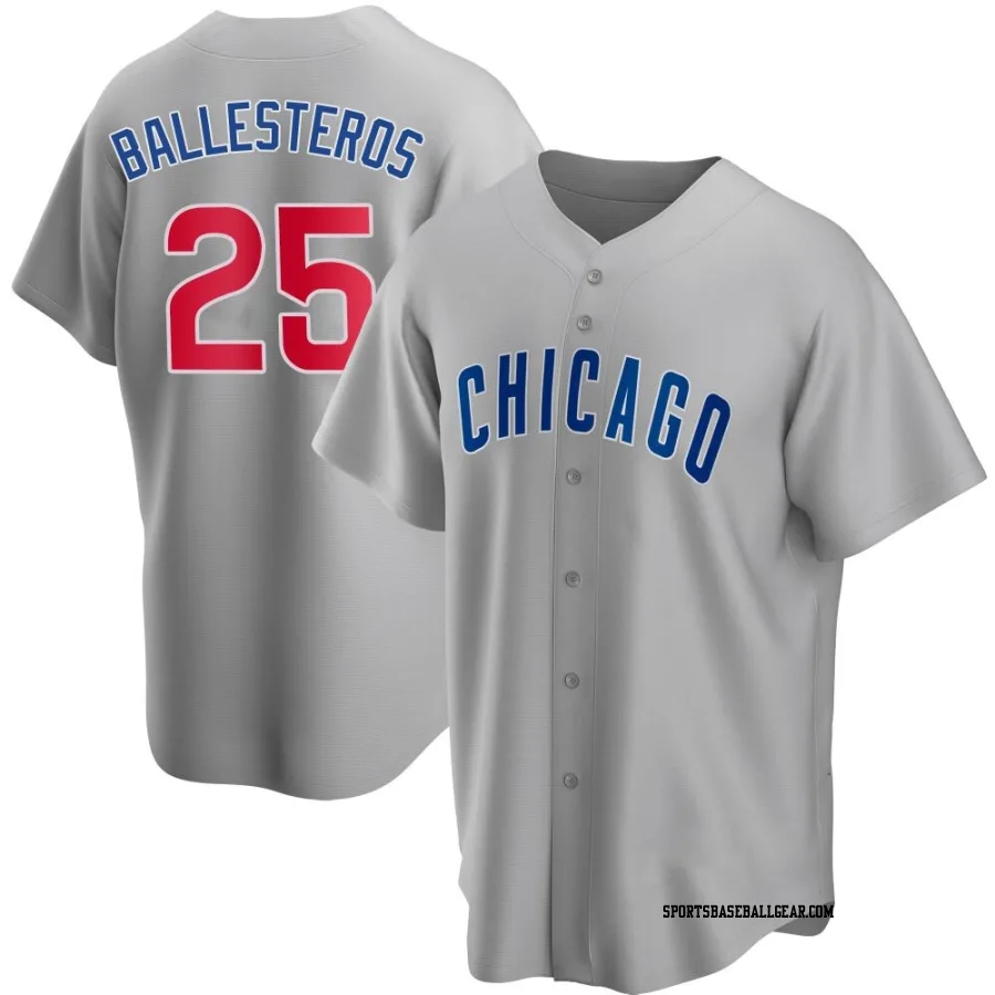 Moises Ballesteros Men's Chicago Cubs Gray Replica Road Jersey