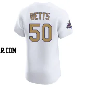 Mookie Betts Men's Los Angeles Dodgers Gold Elite White 2025 Collection Jersey