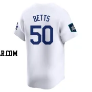 Mookie Betts Men's Los Angeles Dodgers White Limited 2024 World Tour Seoul Series Home Jersey