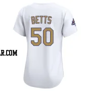 Mookie Betts Women's Los Angeles Dodgers Gold Limited White 2025 Collection Jersey
