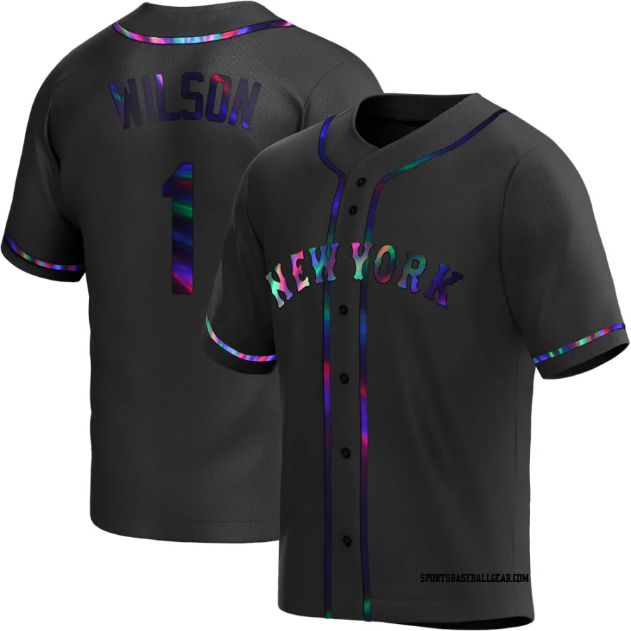 Mookie Wilson Men's New York Mets Black Holographic Replica Alternate Jersey