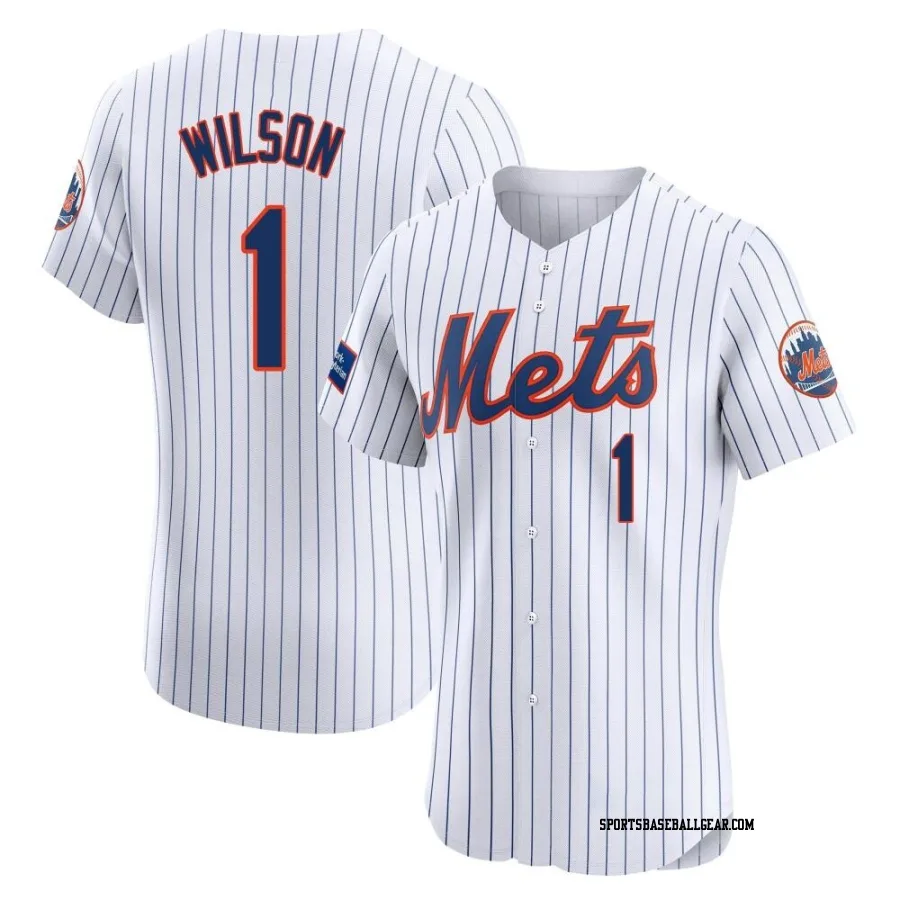 Mookie Wilson Men's New York Mets White Elite Home Patch Jersey