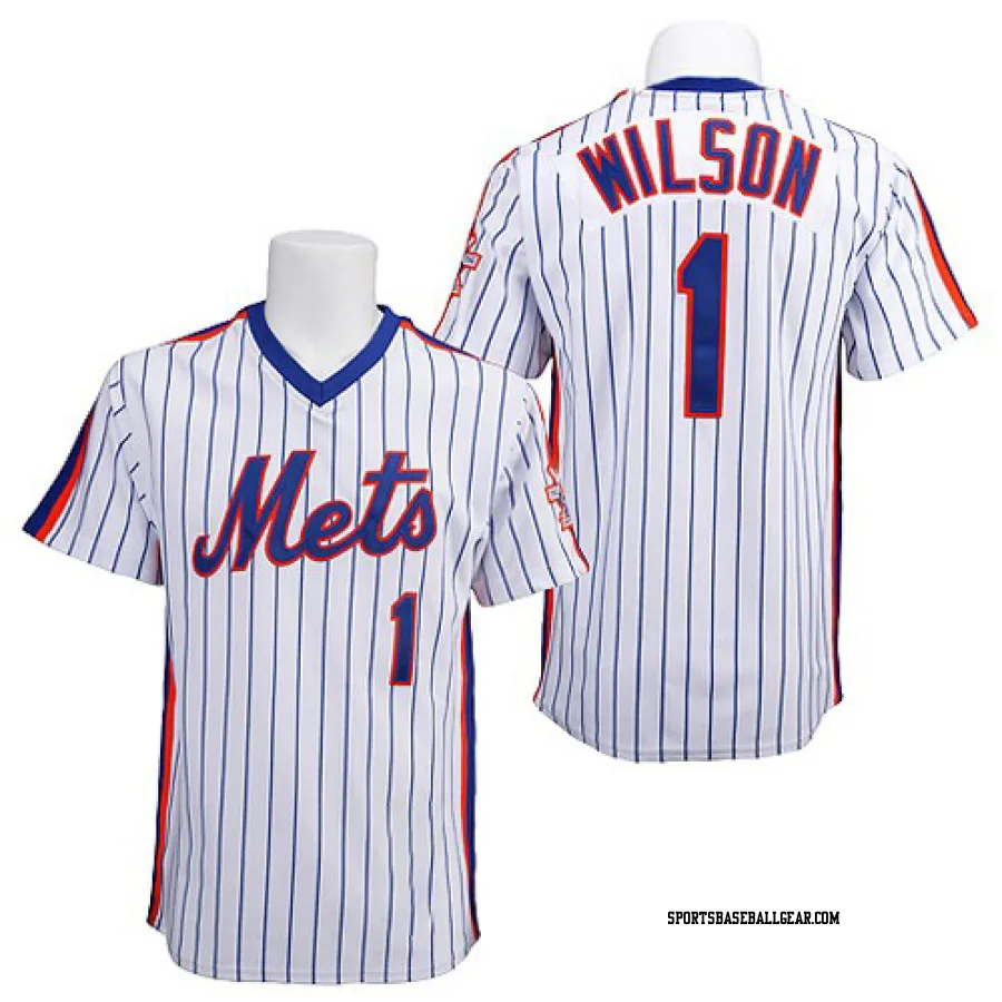 Mookie Wilson Men's New York Mets White/Blue Authentic Strip Throwback Jersey