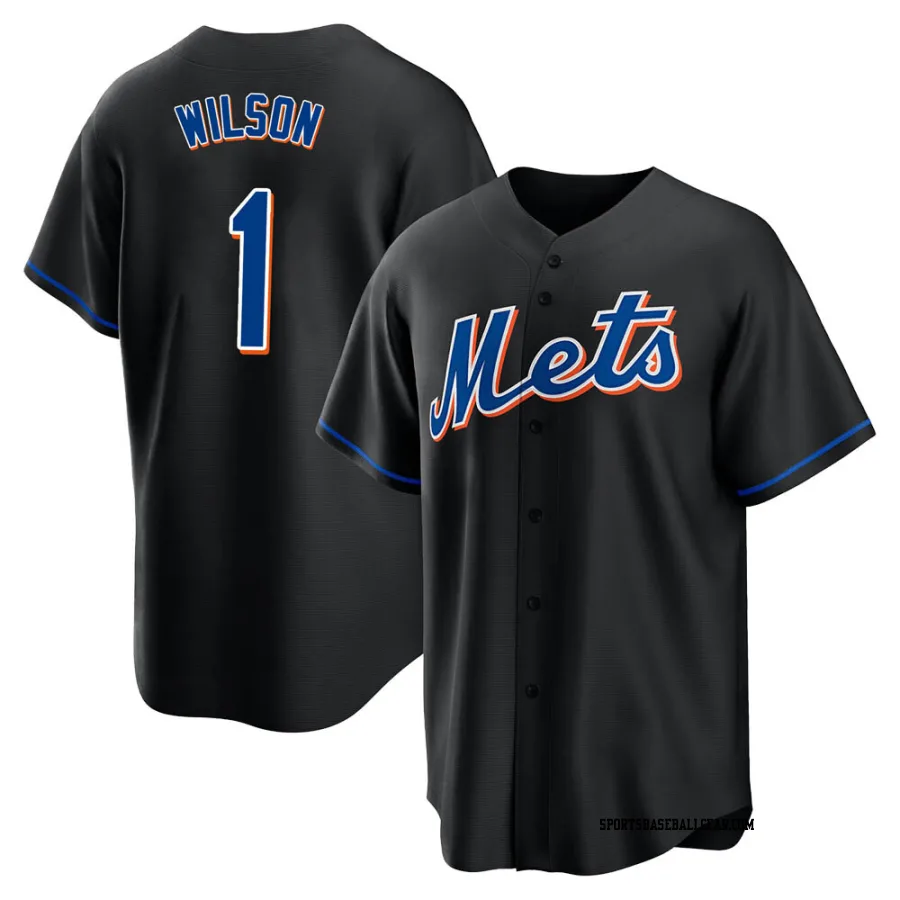 Mookie Wilson Youth New York Mets Black Replica 2022 Alternate Jersey