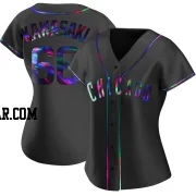Munenori Kawasaki Women's Chicago Cubs Black Holographic Replica Alternate Jersey