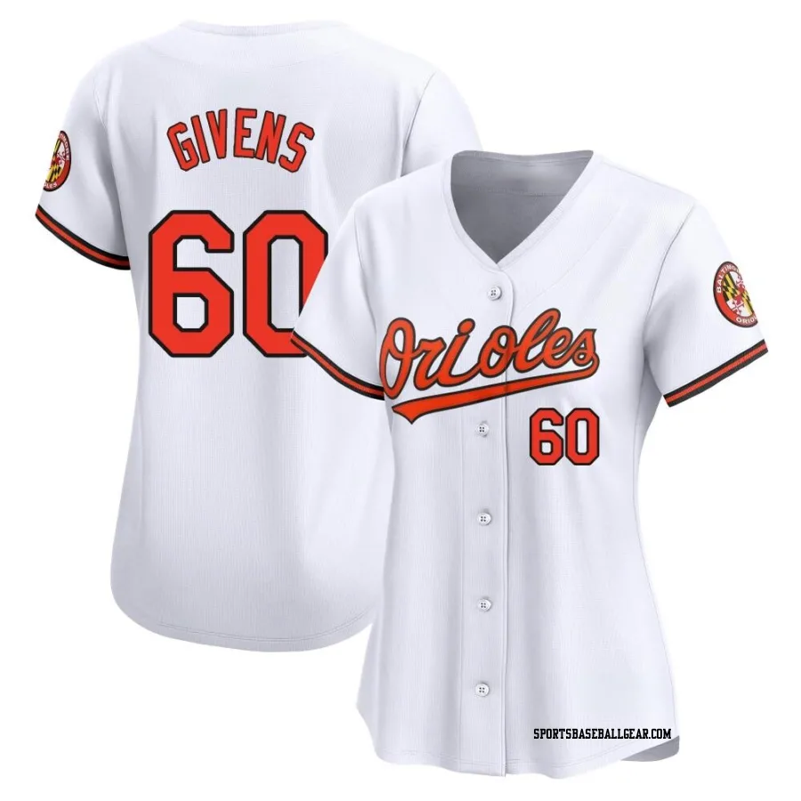 Mychal Givens Women's Baltimore Orioles White Limited Home Jersey