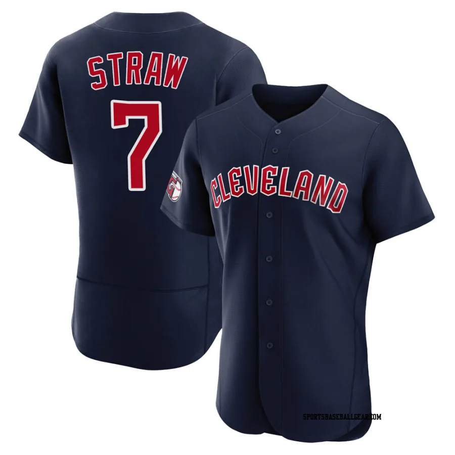 Myles Straw Men's Cleveland Guardians Navy Authentic Alternate Jersey