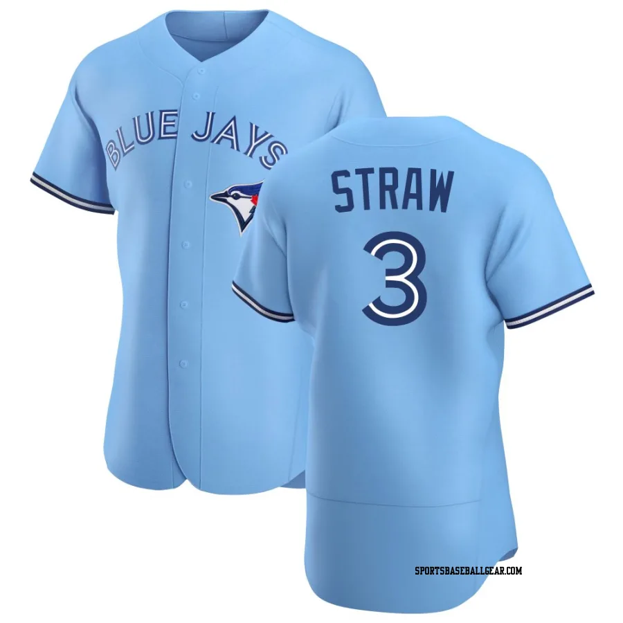 Myles Straw Men's Toronto Blue Jays Blue Authentic Powder Alternate Jersey
