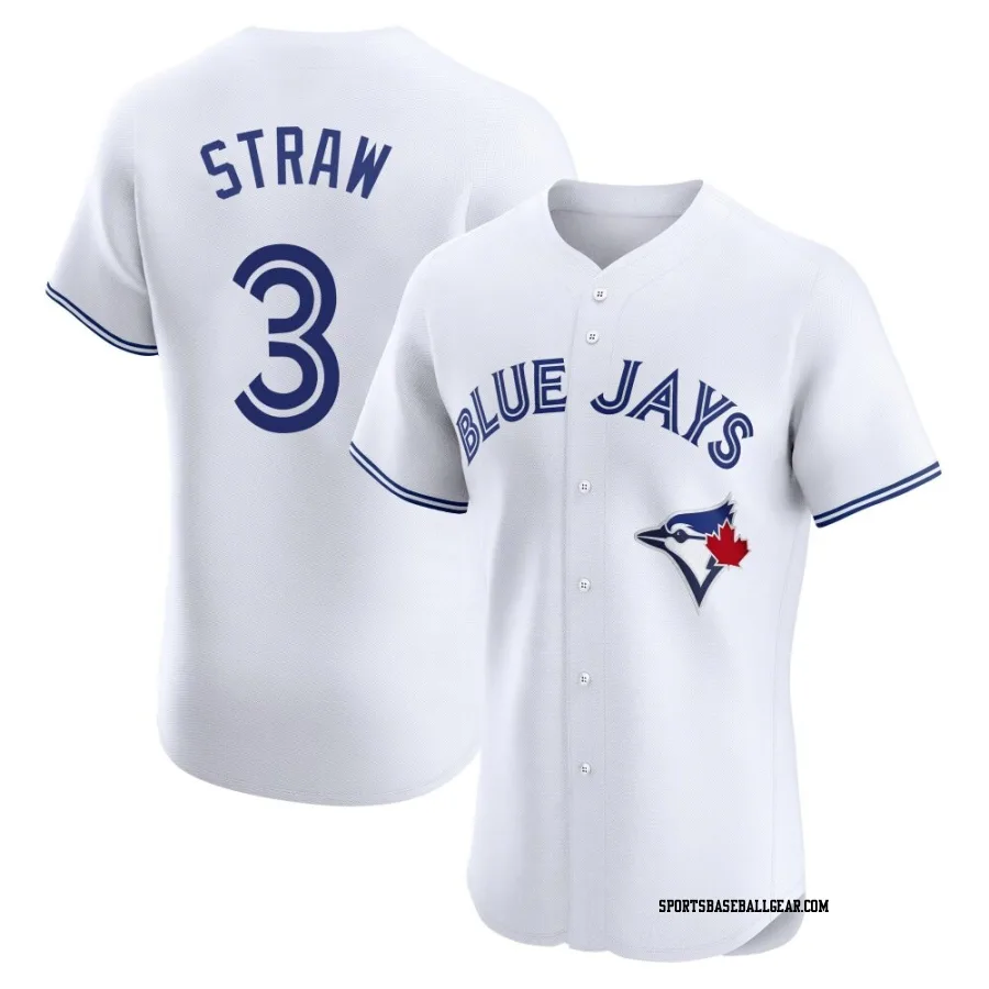 Myles Straw Men's Toronto Blue Jays White Elite Home Jersey