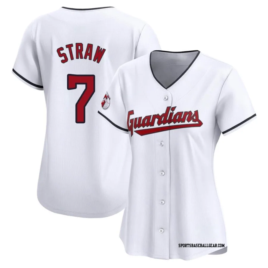 Myles Straw Women's Cleveland Guardians White Limited Home Jersey