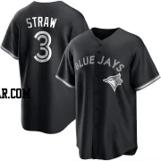 Myles Straw Youth Toronto Blue Jays Black/White Replica Jersey
