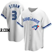 Myles Straw Youth Toronto Blue Jays White Replica Home Cooperstown Collection Jersey