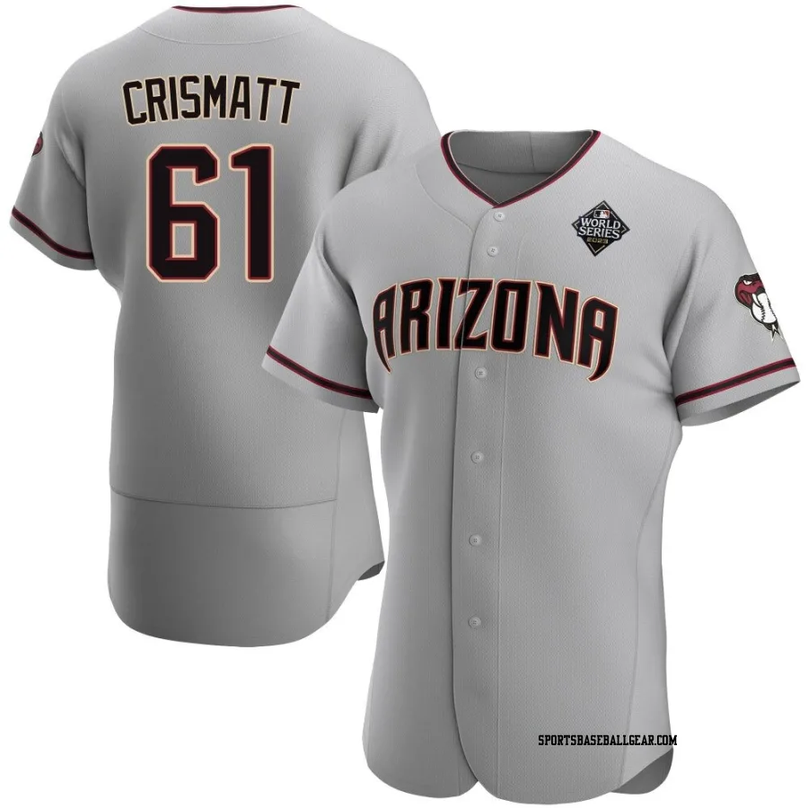 Nabil Crismatt Men's Arizona Diamondbacks Gray Authentic Road 2023 World Series Jersey