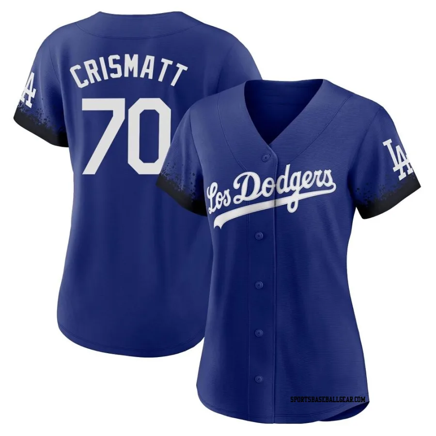 Nabil Crismatt Women's Los Angeles Dodgers Royal Authentic 2021 City Connect Jersey