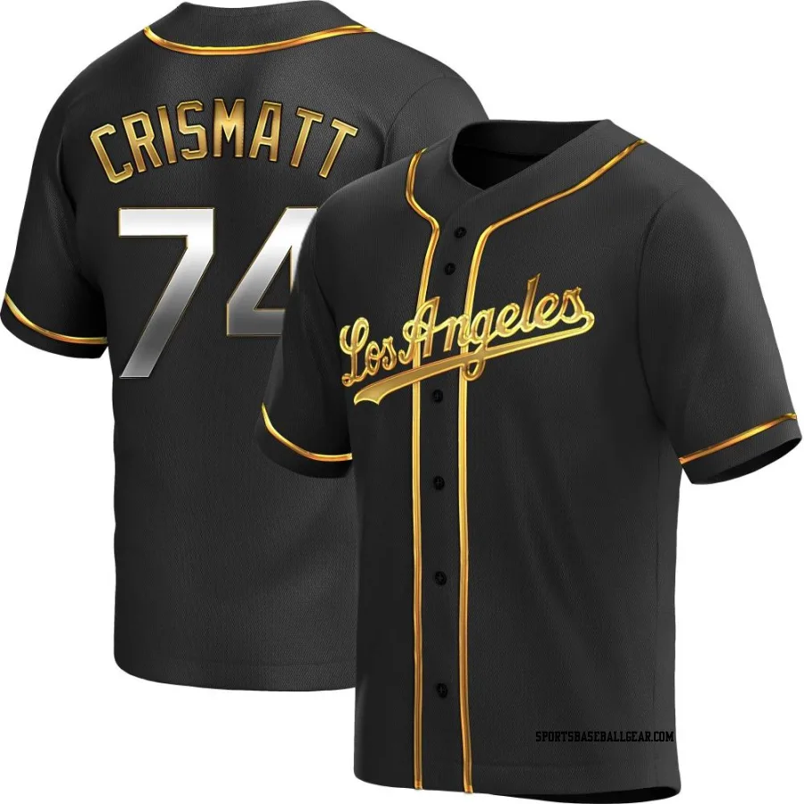 Nabil Crismatt Youth Los Angeles Dodgers Black Golden Replica Alternate Jersey